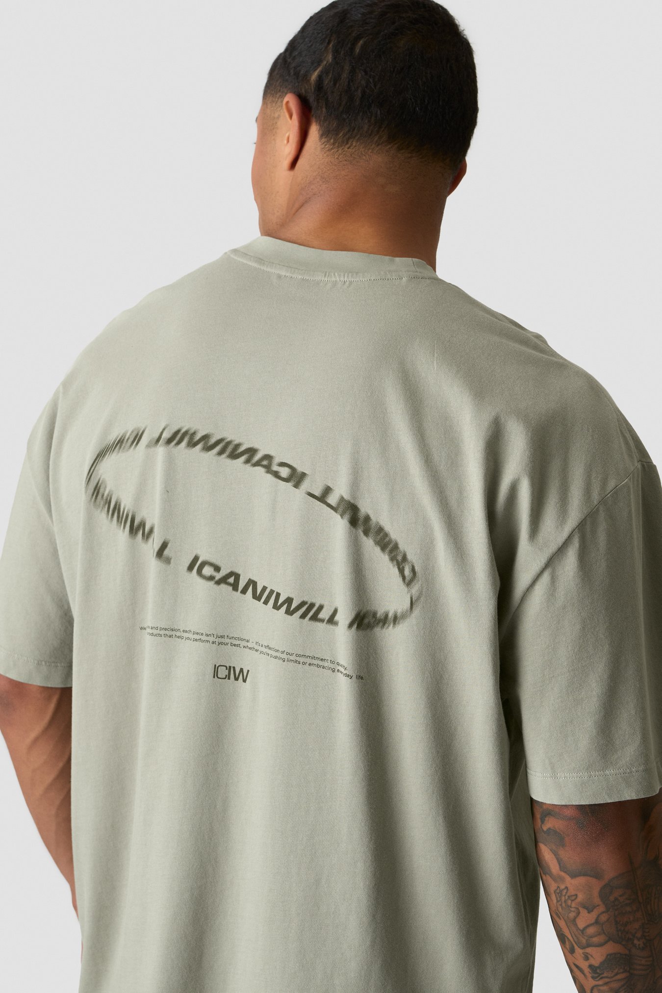 Stonewashed T-Shirt Print Light Khaki Green - bild 0