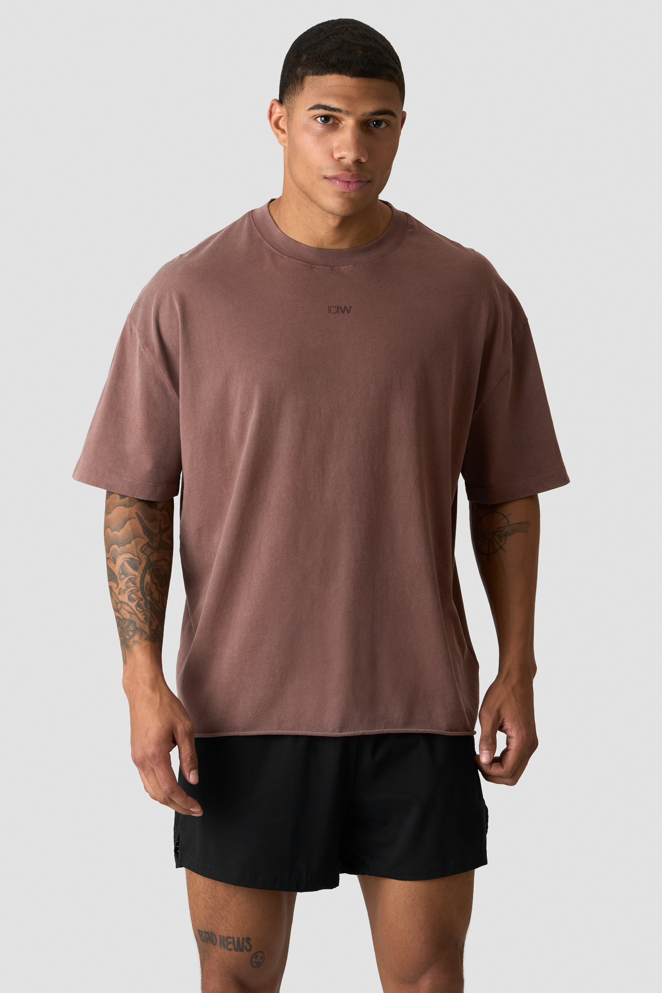 Stonewashed T-Shirt Print Auburn Brown - bild 1