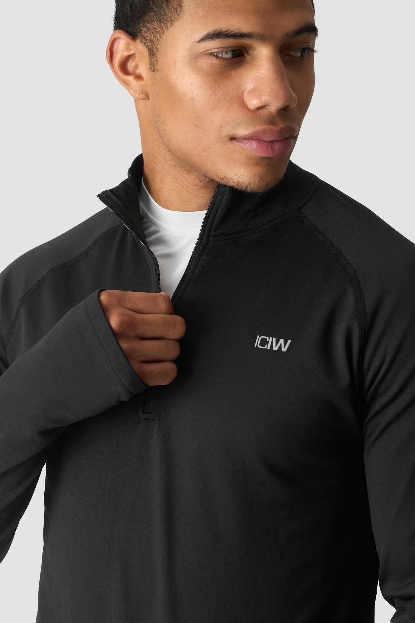 1/4 Zip Thermal Seamless Long Sleeve Black - image 3