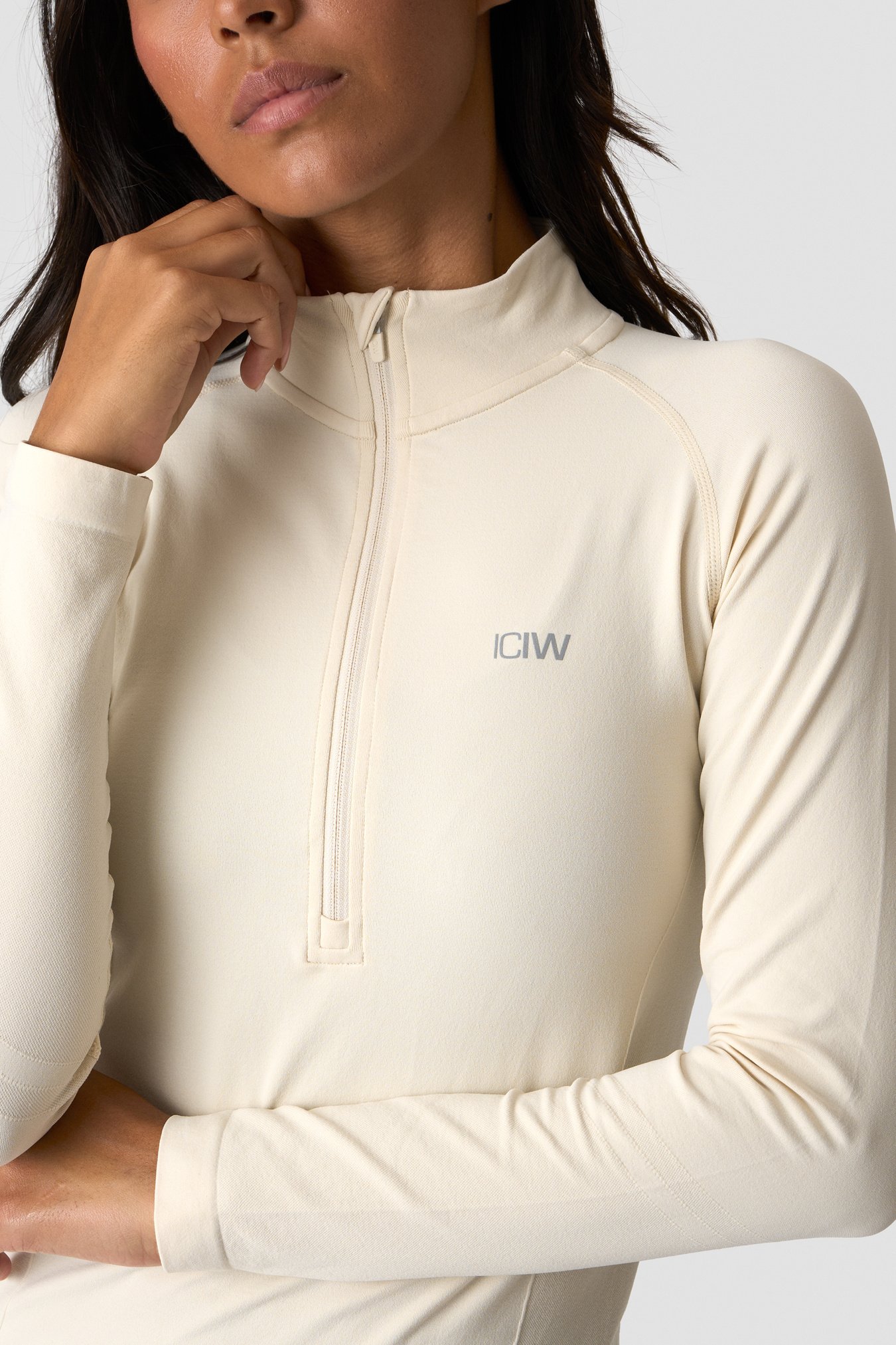 Define seamless 1/2 zip Cream - image 1