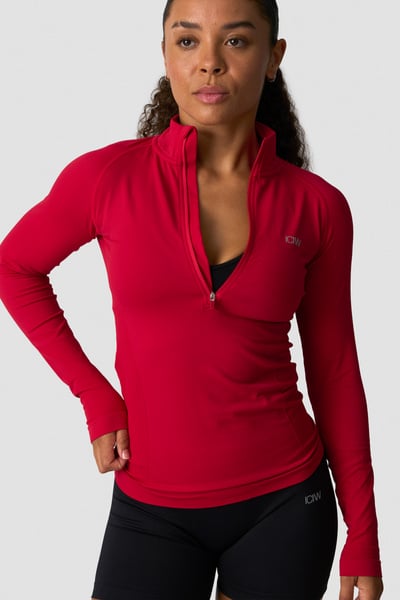 Define seamless 1/2 zip Red Cherry - Rouge