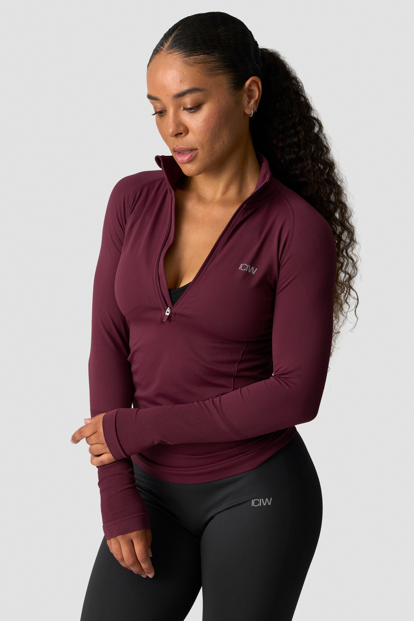 Define seamless 1/2 zip Dark mahogany - Bild 1