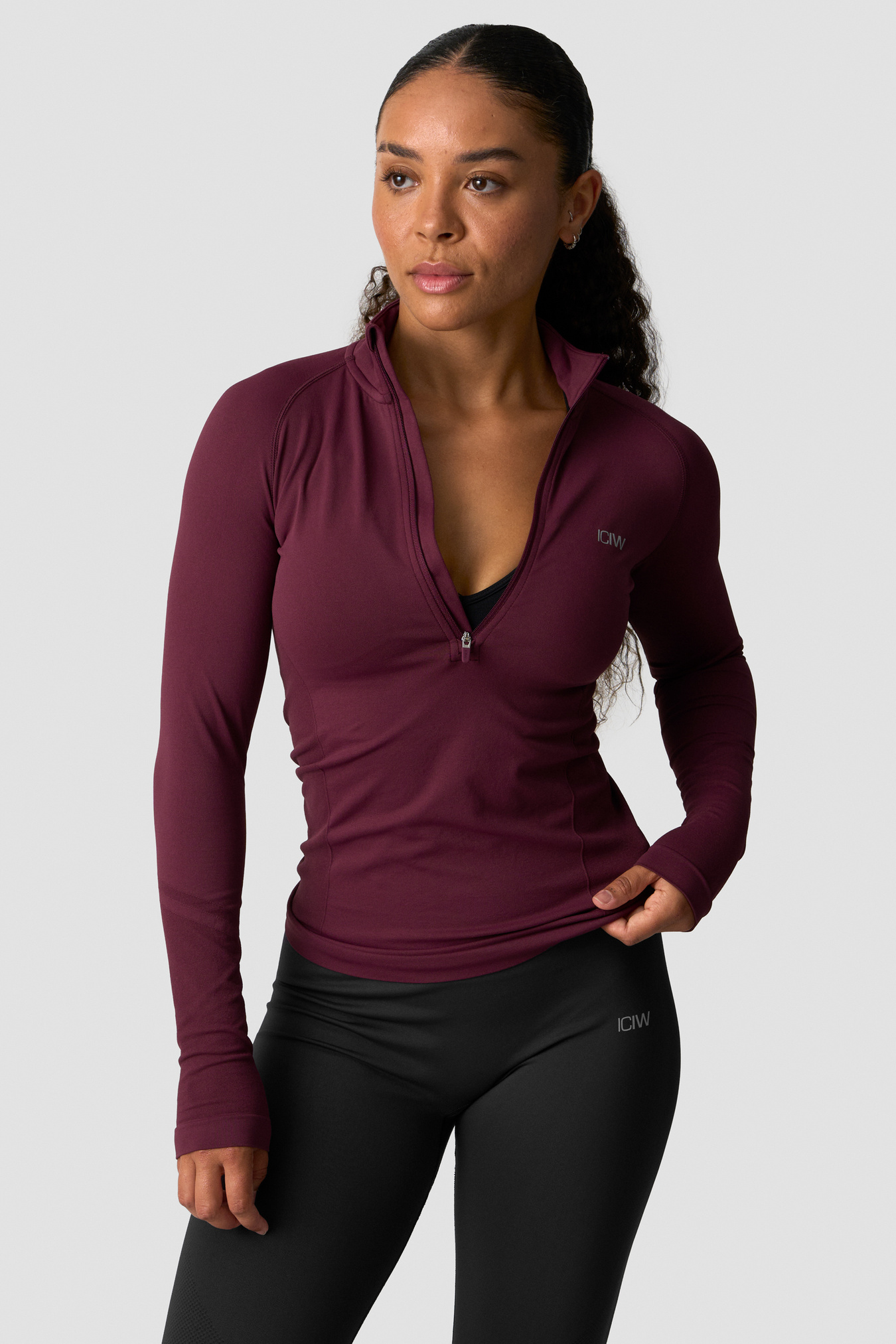 Define seamless 1/2 zip Dark mahogany - Bild 0