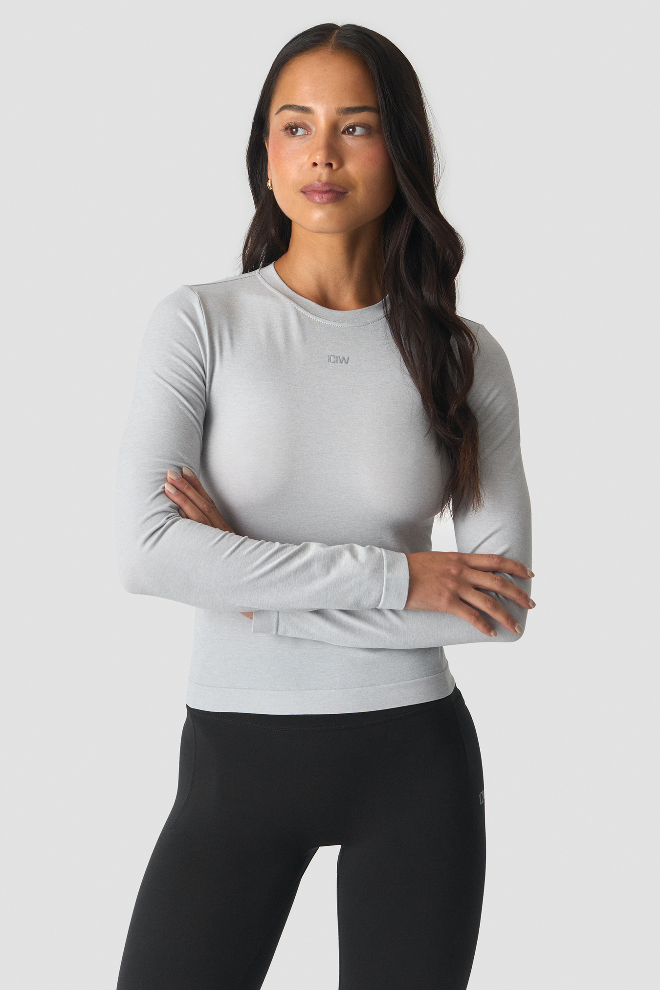 Essence Seamless Long Sleeve Light Grey Melange - image 3