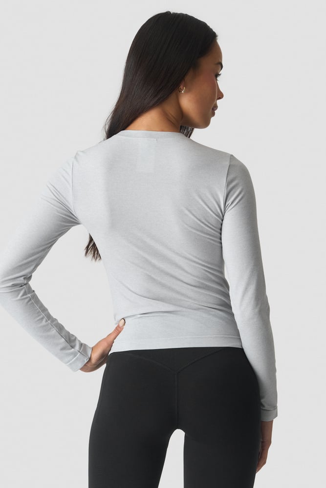 Essence Seamless Long Sleeve Light Grey Melange