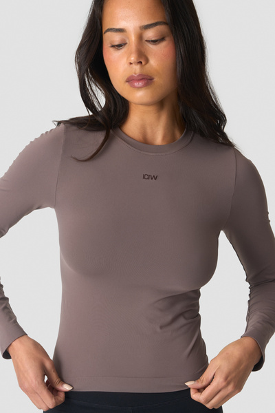 Essence Seamless Long Sleeve Dusty Brown - undefined