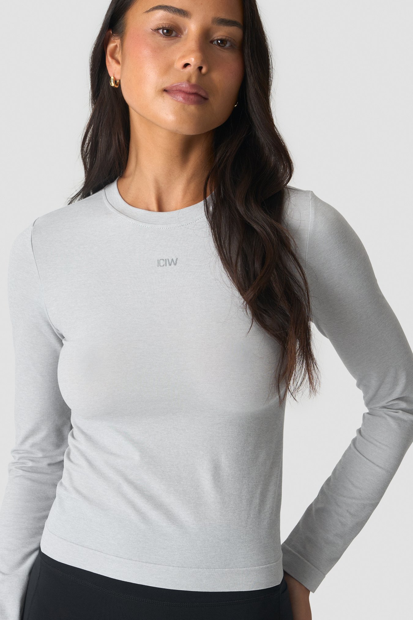 Essence Seamless Long Sleeve Light Grey Melange - image 1