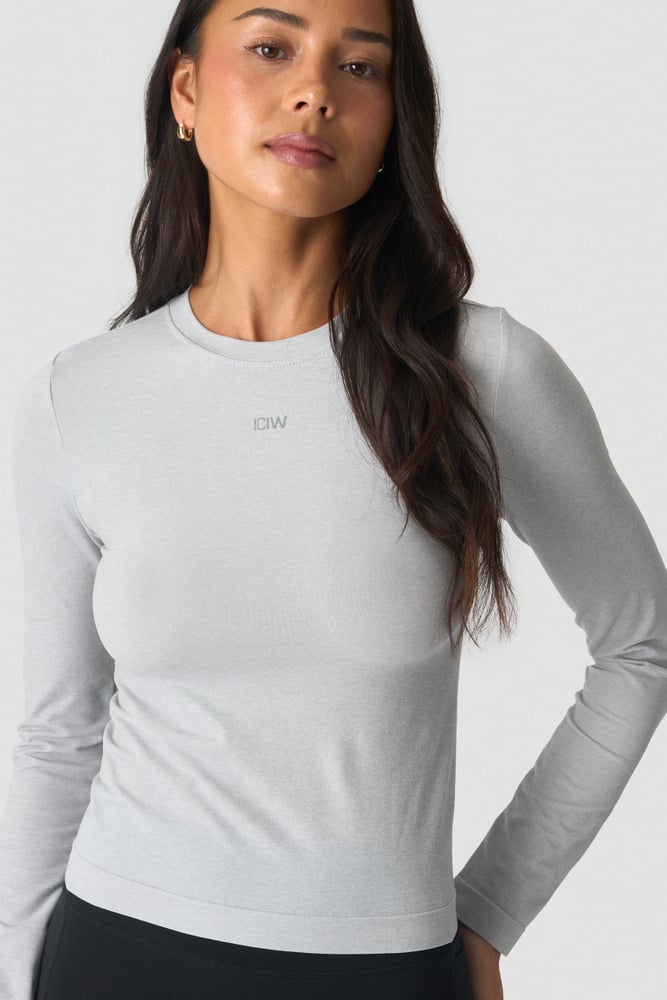 Essence Seamless Long Sleeve Light Grey Melange