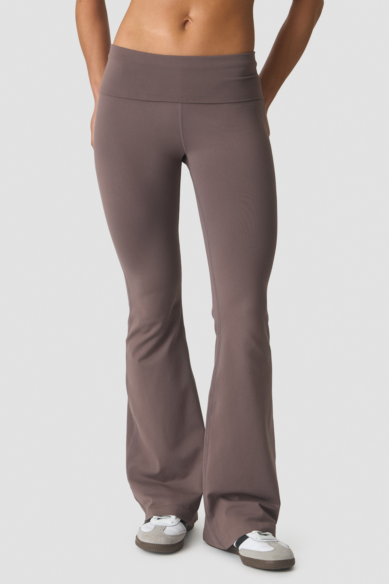 Essence Seamless Fold Over Flared Pants W Dusty Brown - image 2