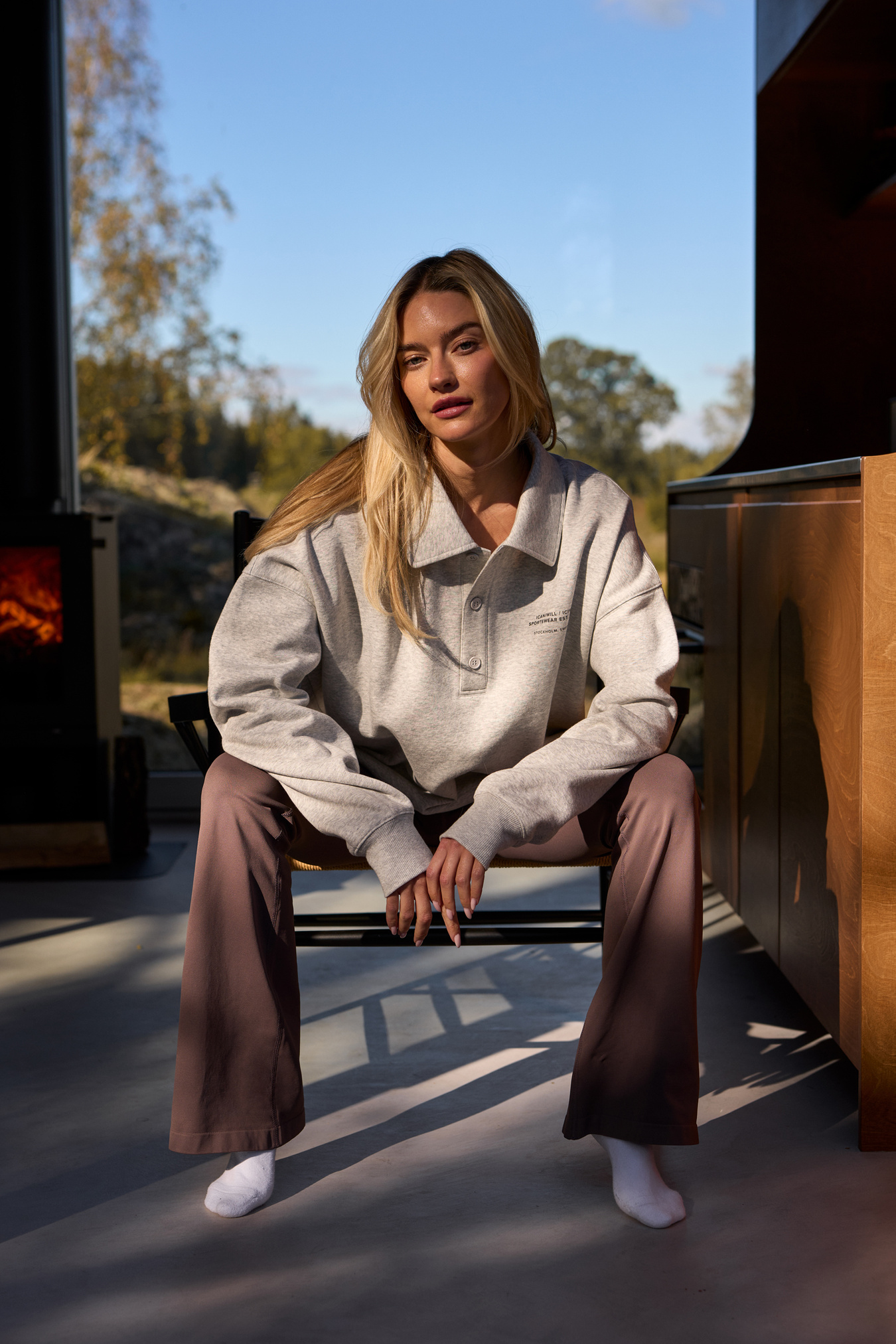 Essence Seamless Fold Over Flared Pants W Dusty Brown - image 8