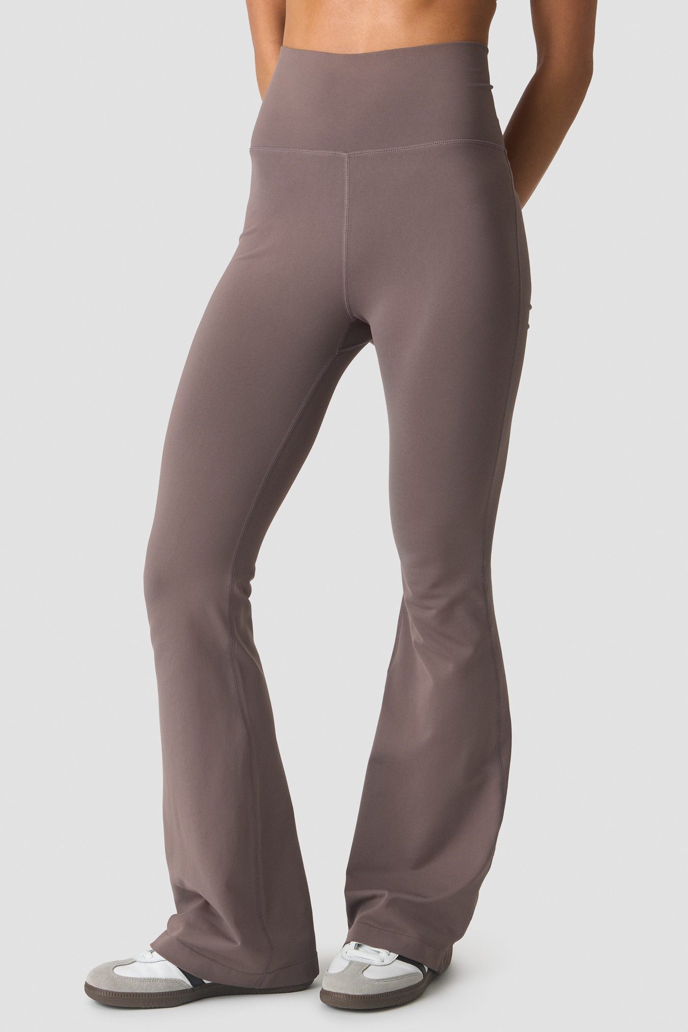Essence Seamless Fold Over Flared Pants W Dusty Brown - image 4