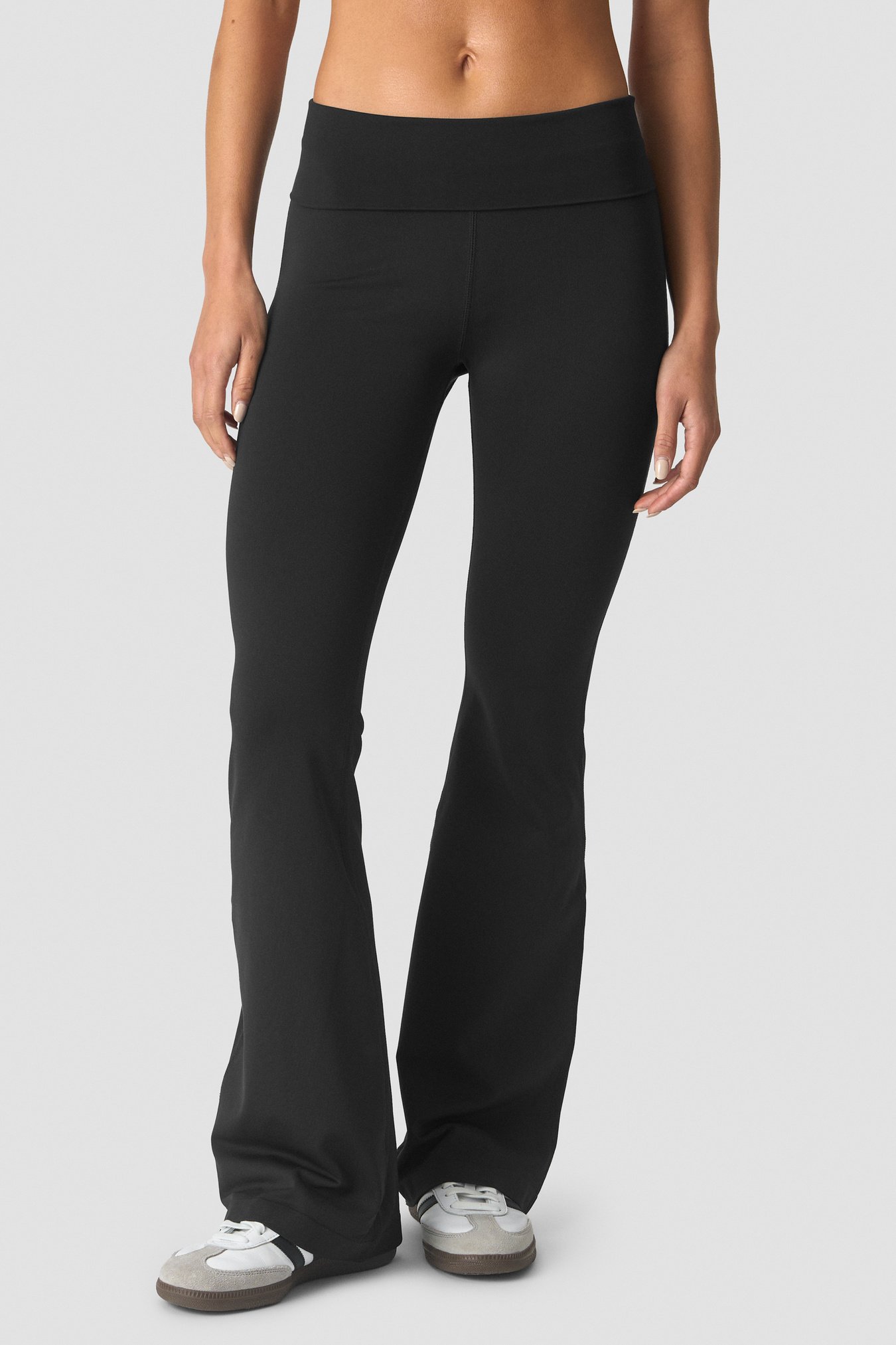 Essence Seamless Fold Over Flared Pants W Black - image 1