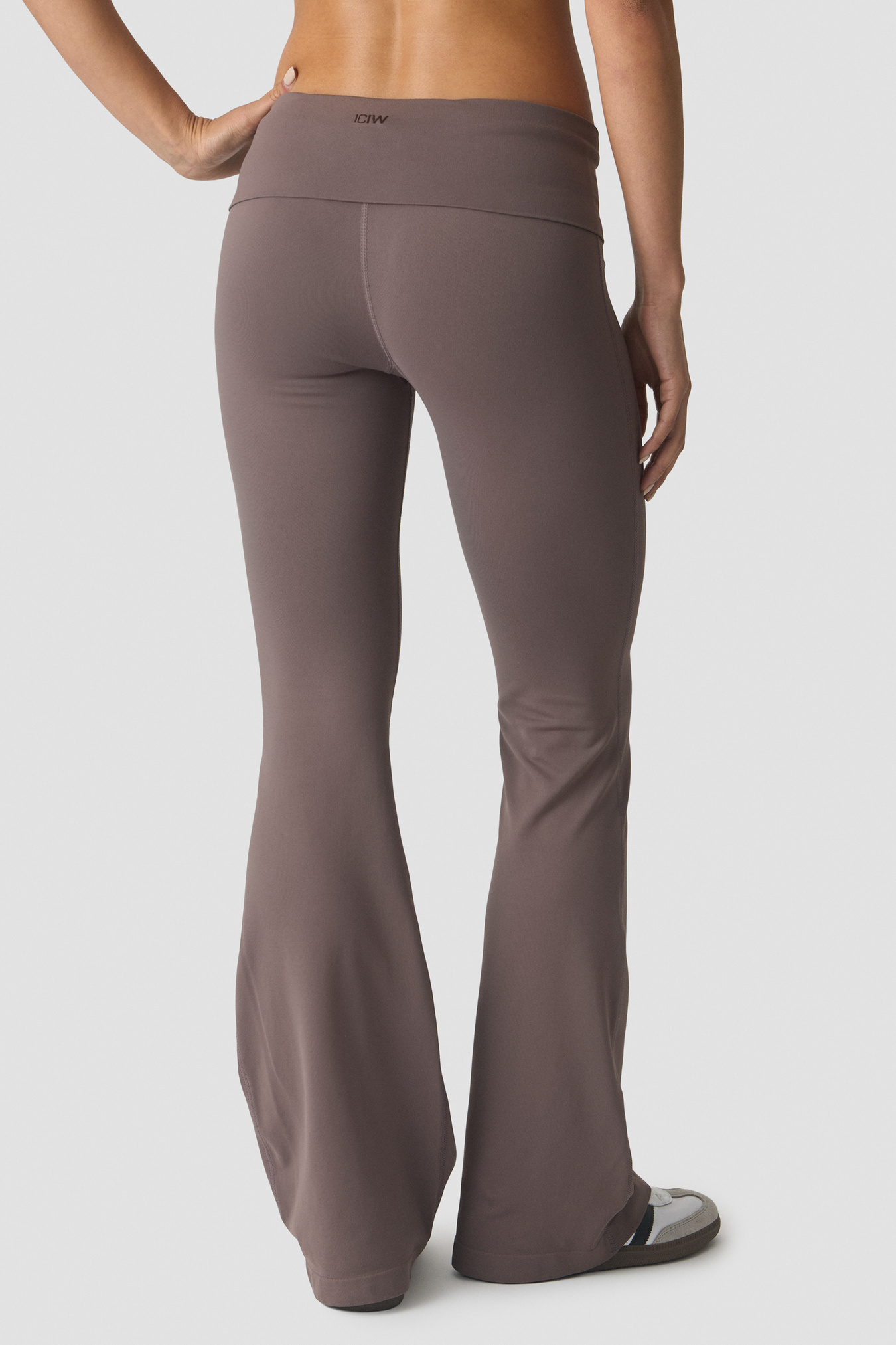 Essence Seamless Fold Over Flared Pants W Dusty Brown - image 3