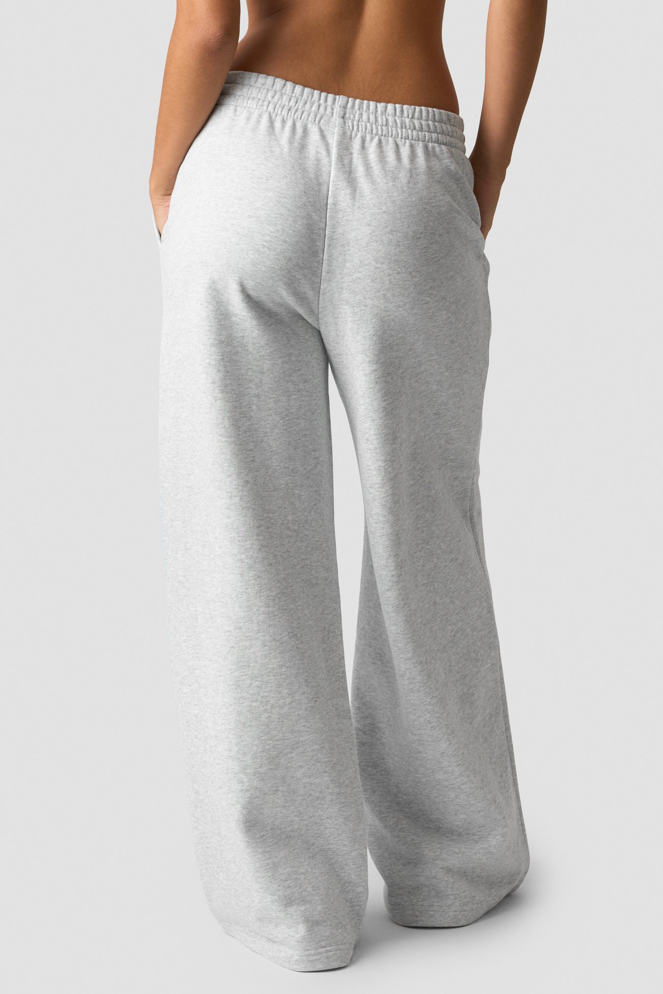 Essence Mid Waist Pants Light Grey Melange - image 2