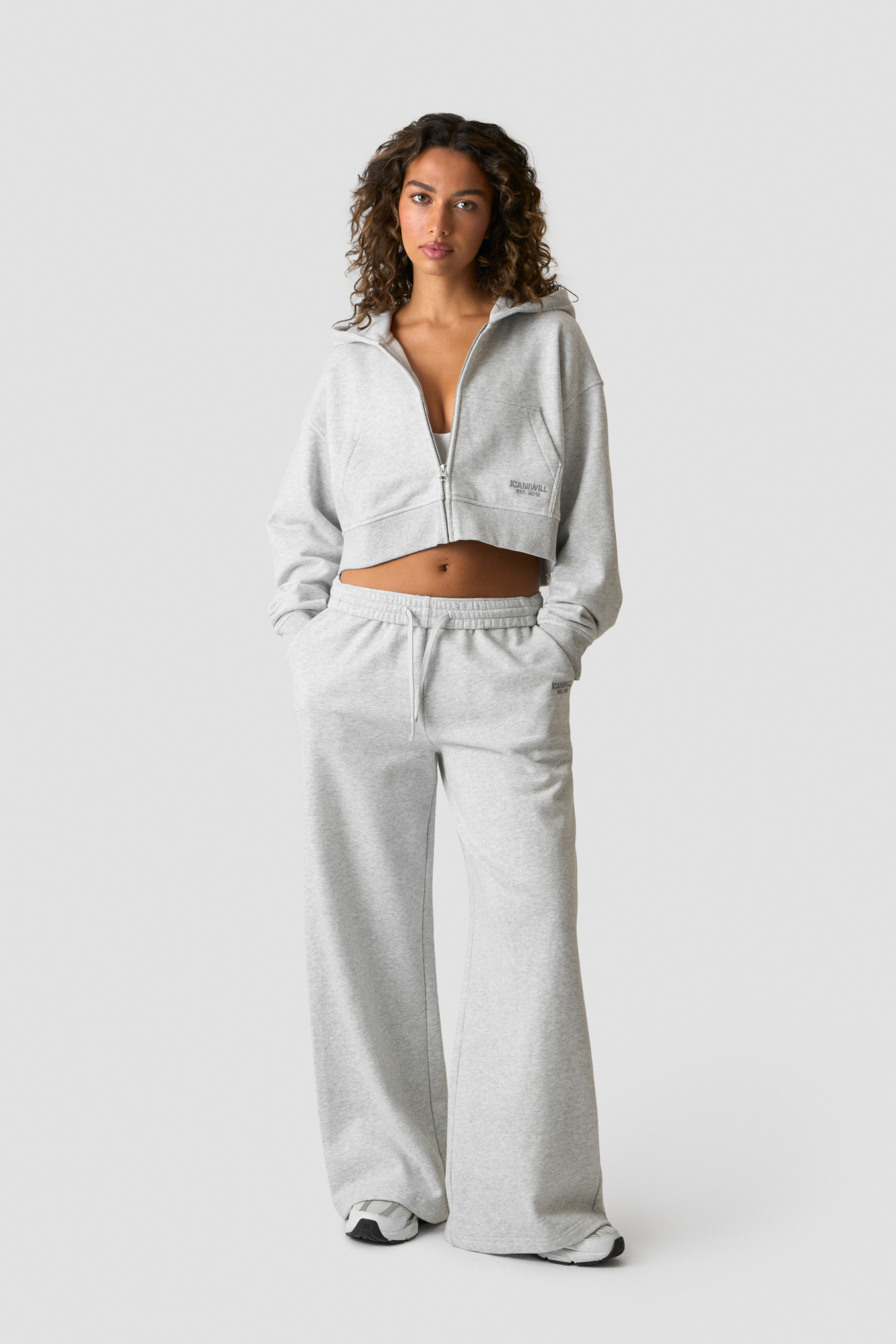 Essence Mid Waist Pants Light Grey Melange - image 4