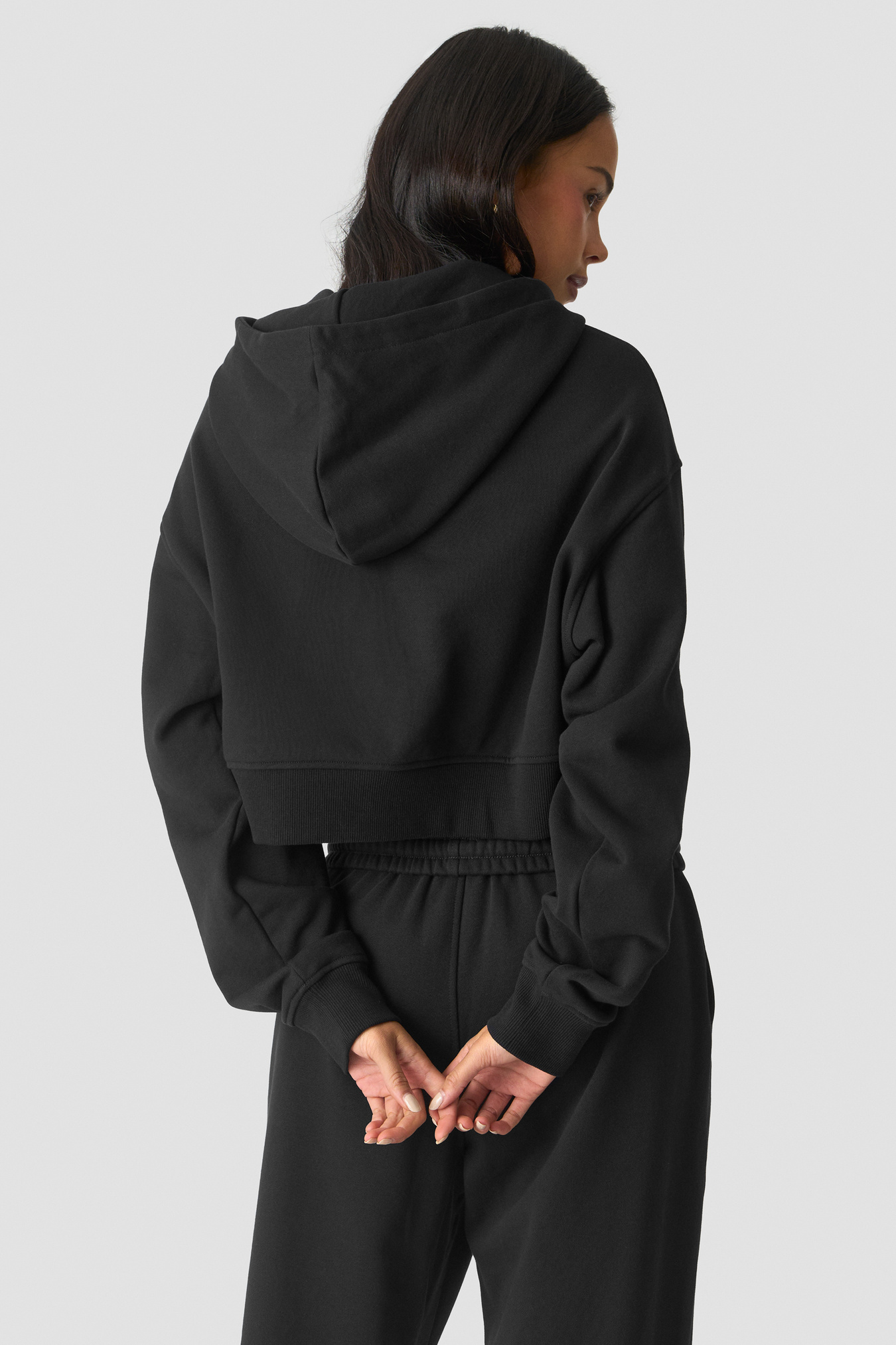 Essence Cropped Hoodie Black - image 2