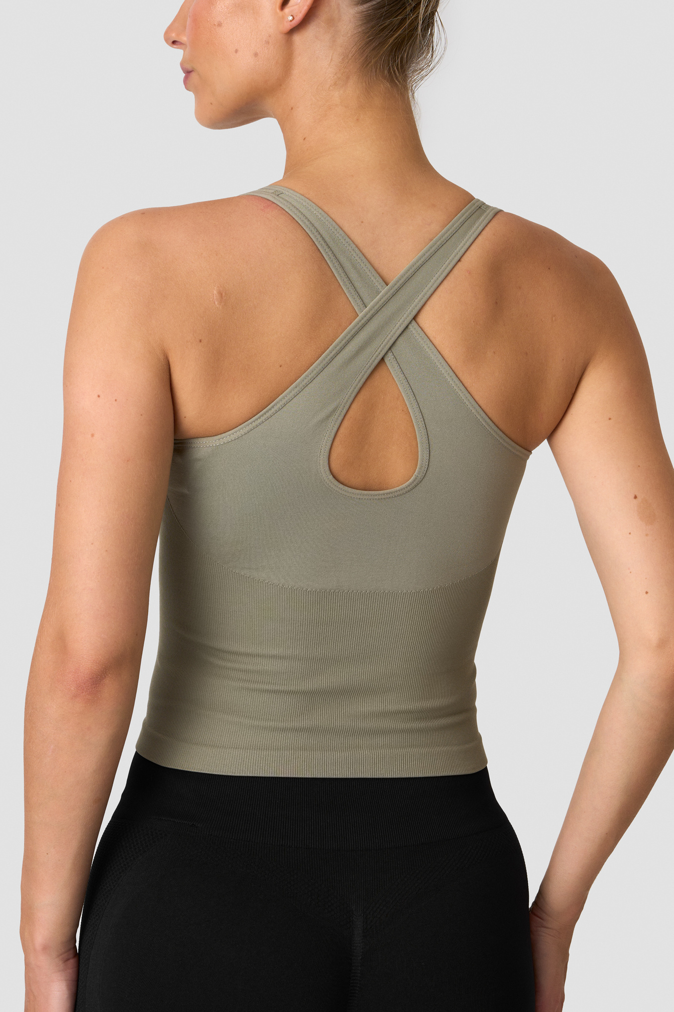 Sculpt Seamless V-neck Tank Light Khaki Green - image 3