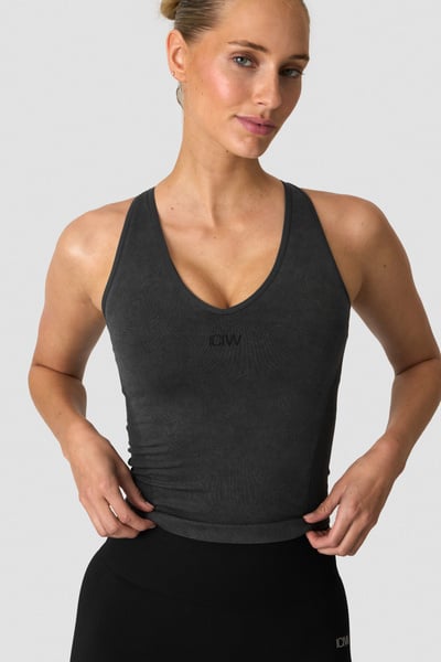 
                    Sculpt Seamless V-neck Tank Stone Wash Black
                    
                  