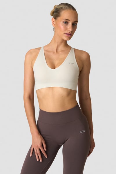 
                    Sculpt Seamless V-neck Sports Bra Ivory
                    
                  