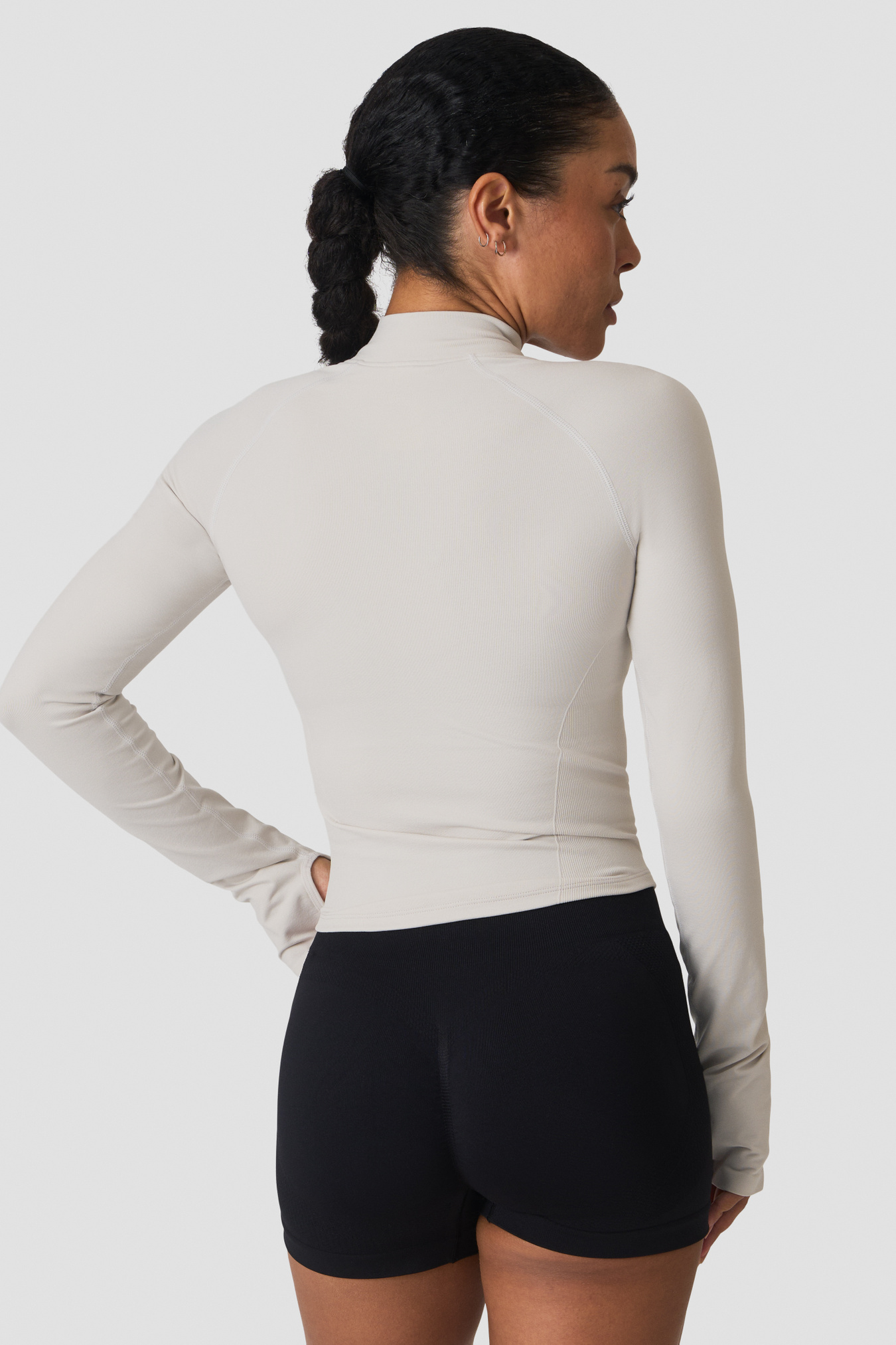 Sculpt Seamless 2-Way Zip LS Light Dusty Beige - bilde 4