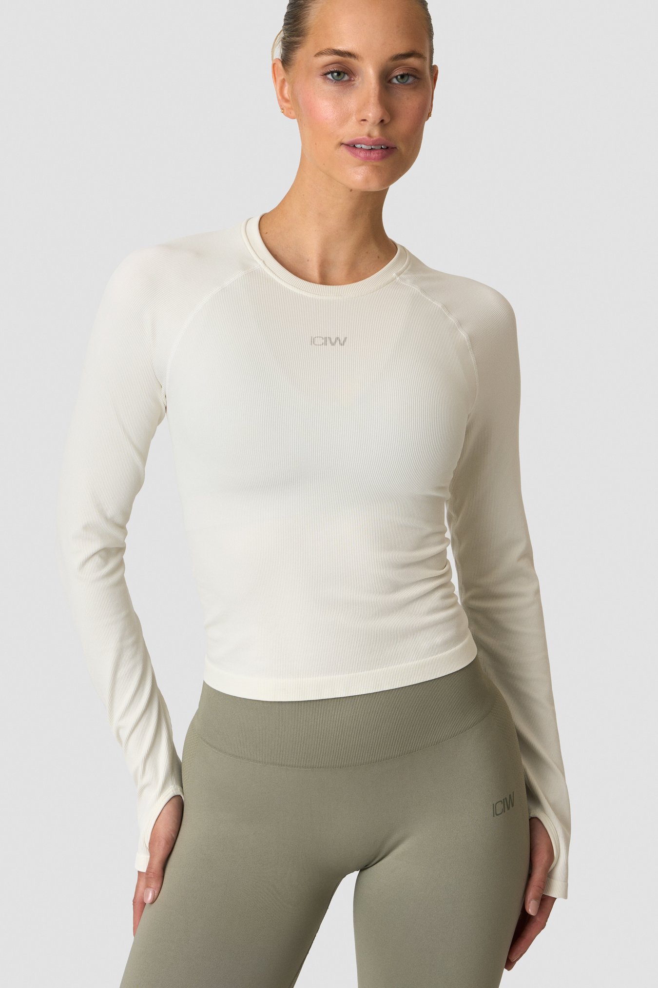 Sculpt Seamless Ribbed LS Ivory - bild 0