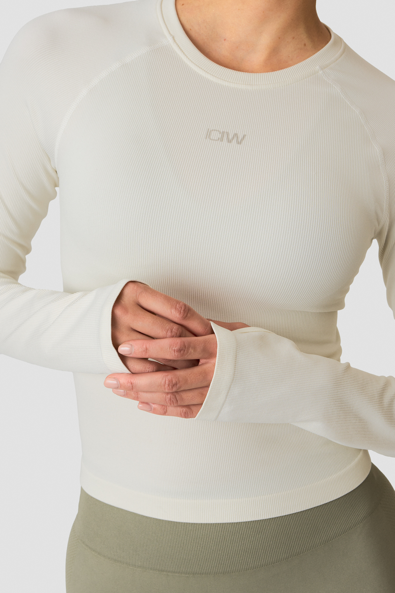 Sculpt Seamless Ribbed LS Ivory - bild 2