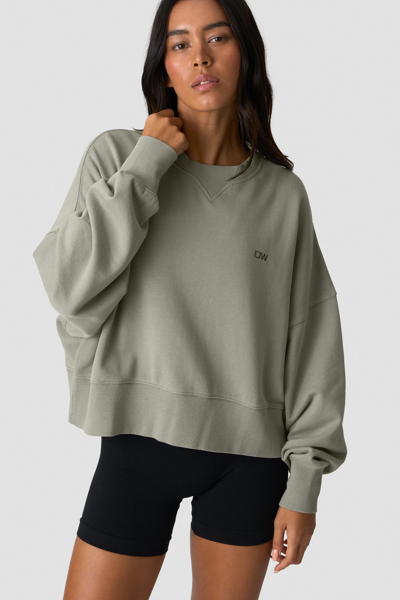Essence Oversized Crew Print Stone Wash Green - bild 2