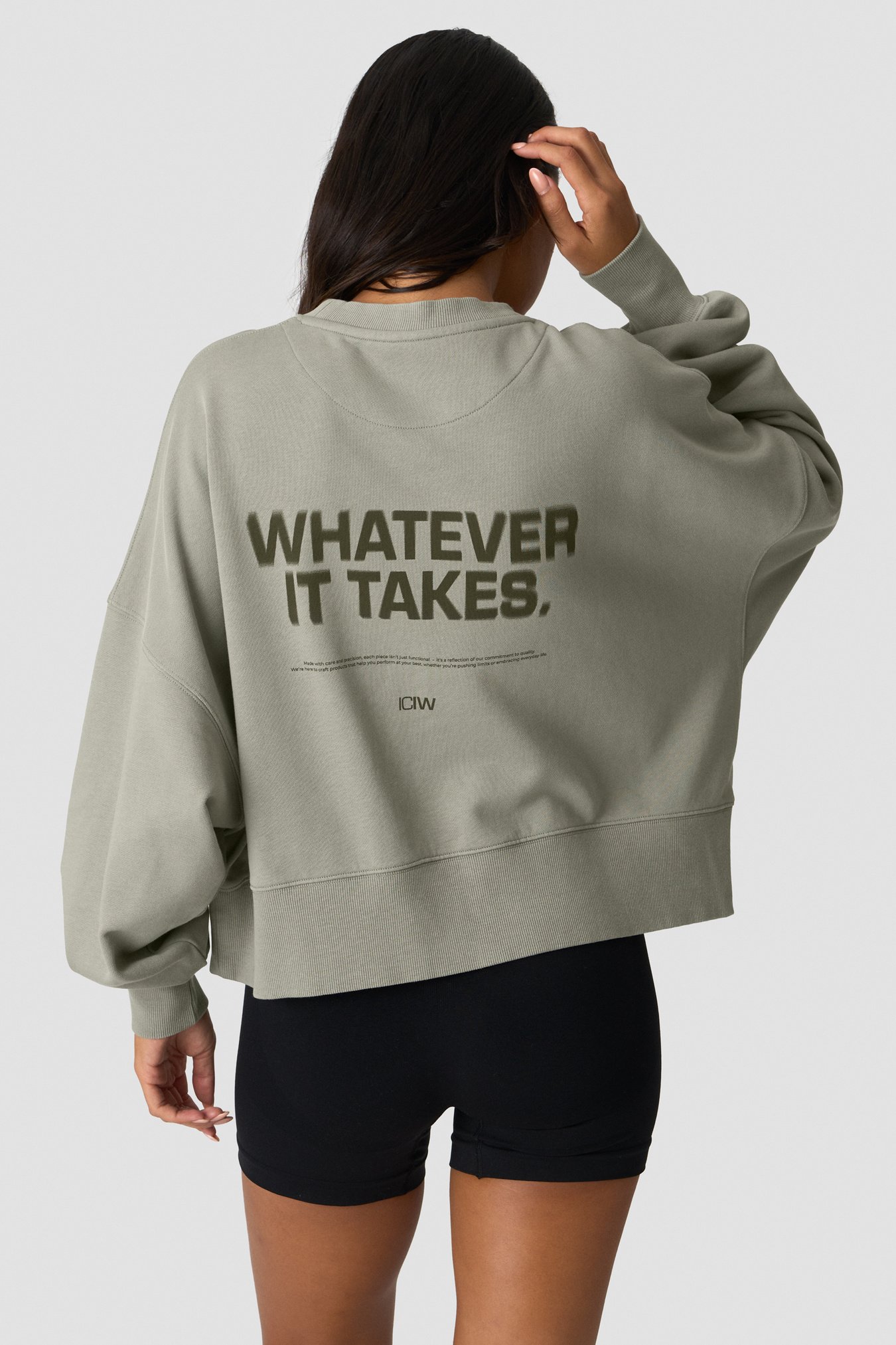 Essence Oversized Crew Print Stone Wash Green - bild 1