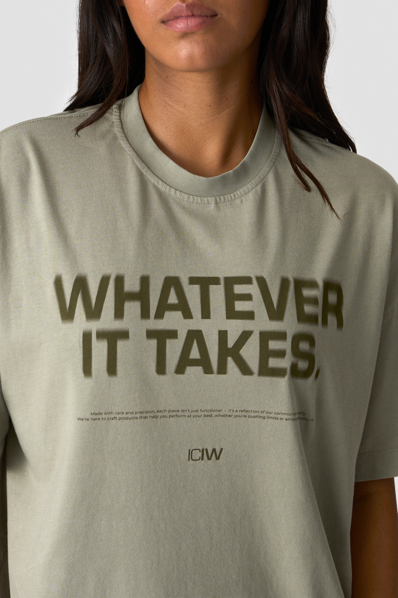 Essence Oversized T-shirt Print Stone Wash Green - image 1