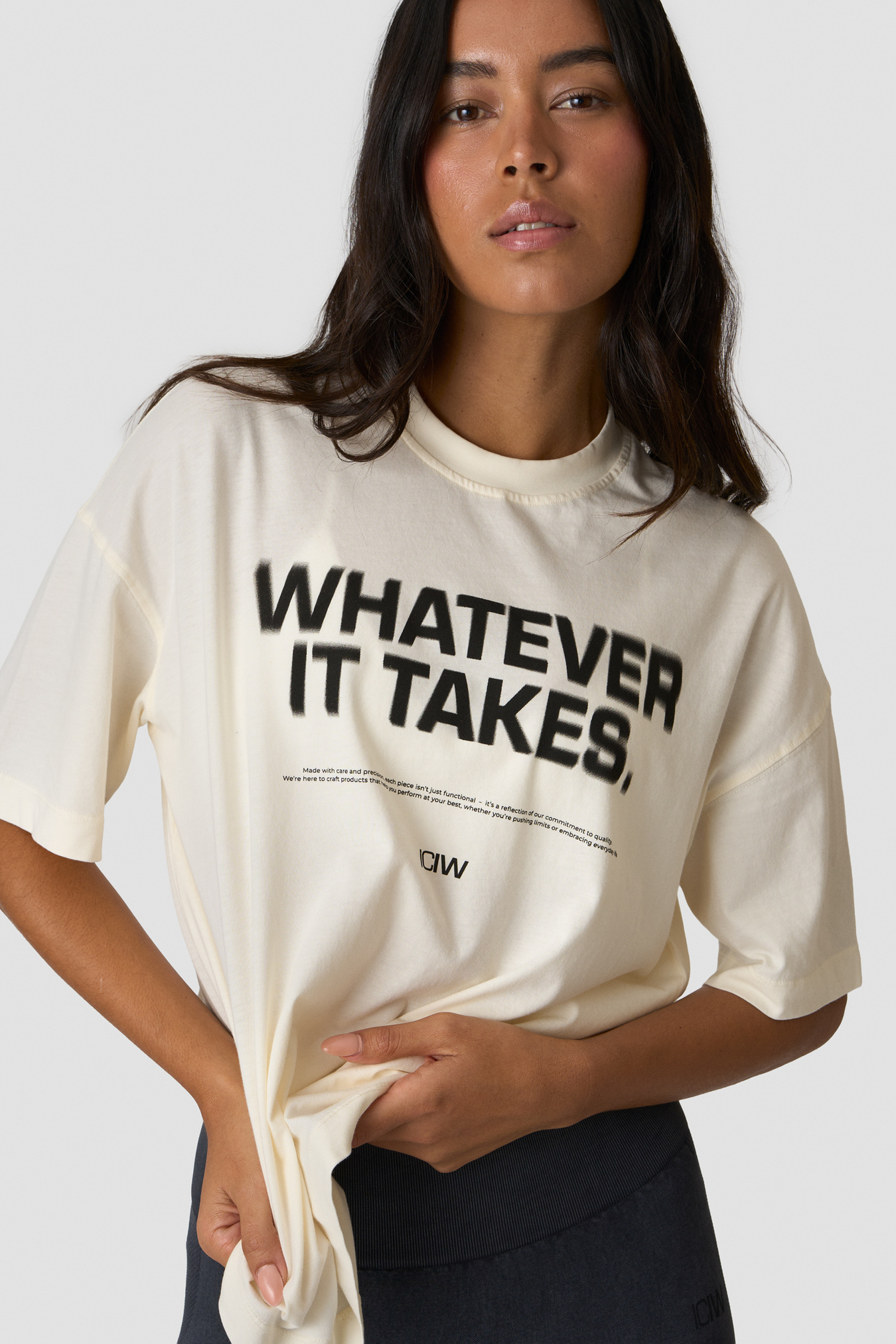 Essence Oversized T-shirt Print Ivory - image 1