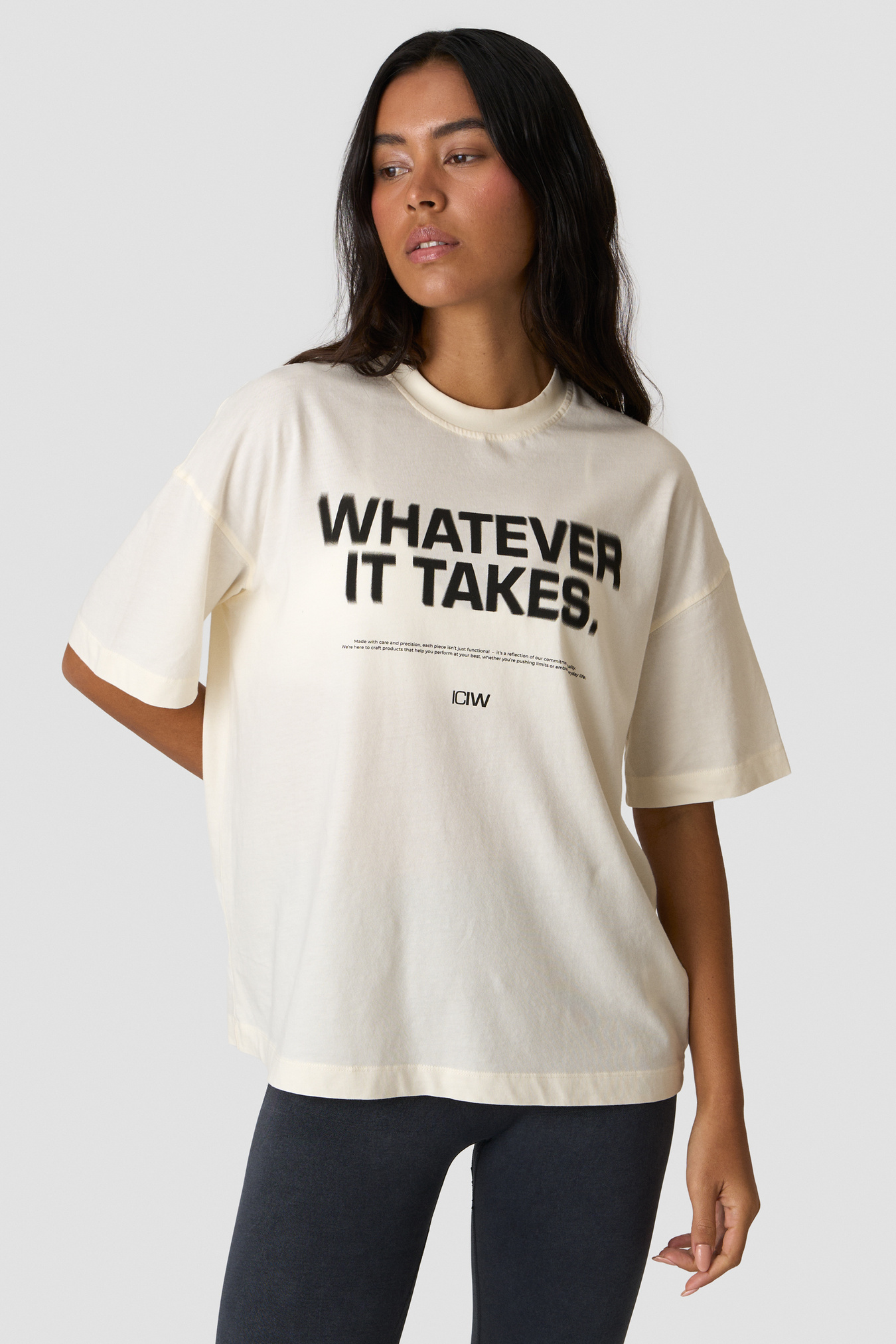 Essence Oversized T-shirt Print Ivory - image 3