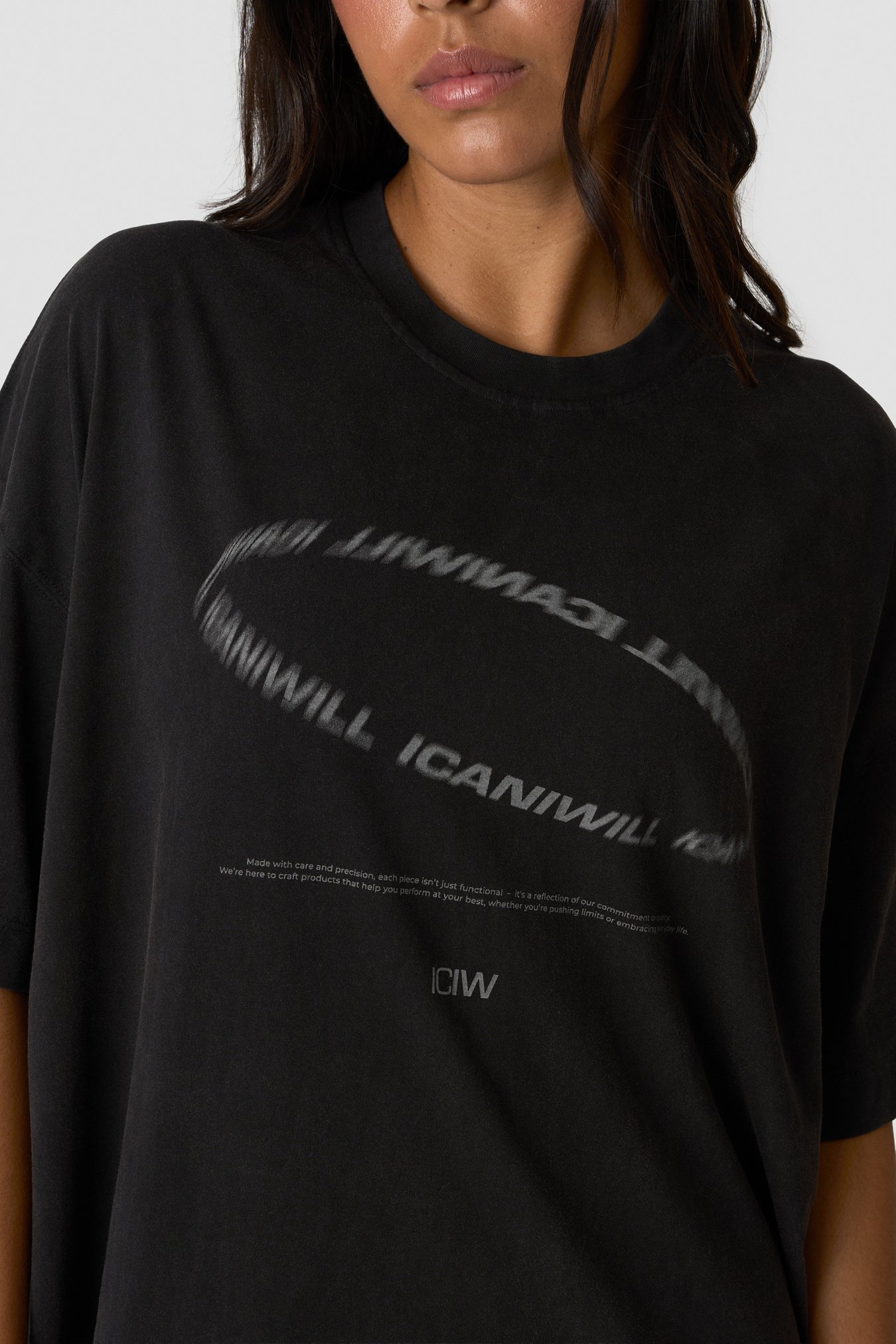 Essence Oversized T-shirt Print Stone Wash Black - afbeelding 2