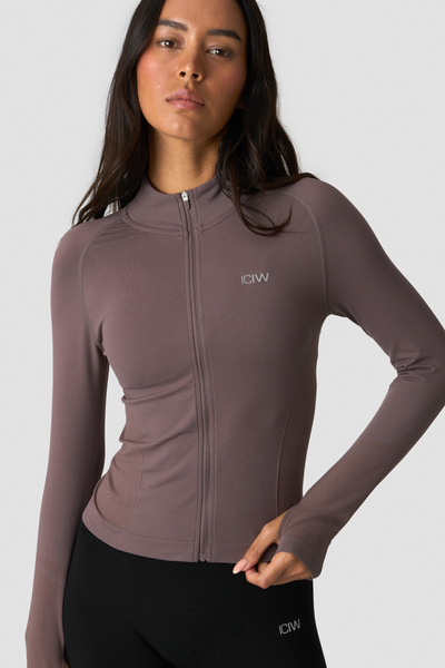 
                    Define Seamless Zip Long sleeve Dusty Brown
                    
                  