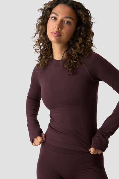 Define Wool Long Sleeve Dark Burgundy - undefined