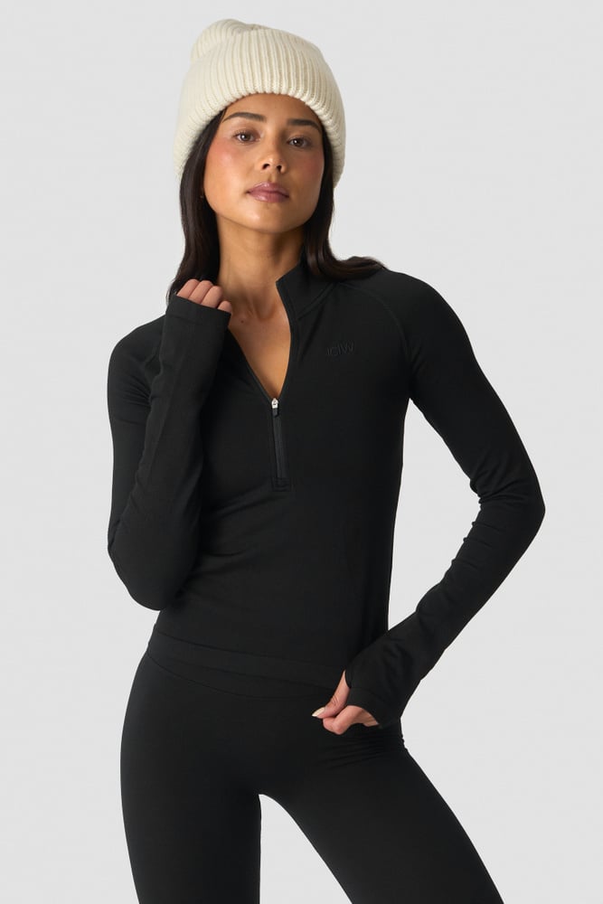 Define Wool 1/2 Zip  Black