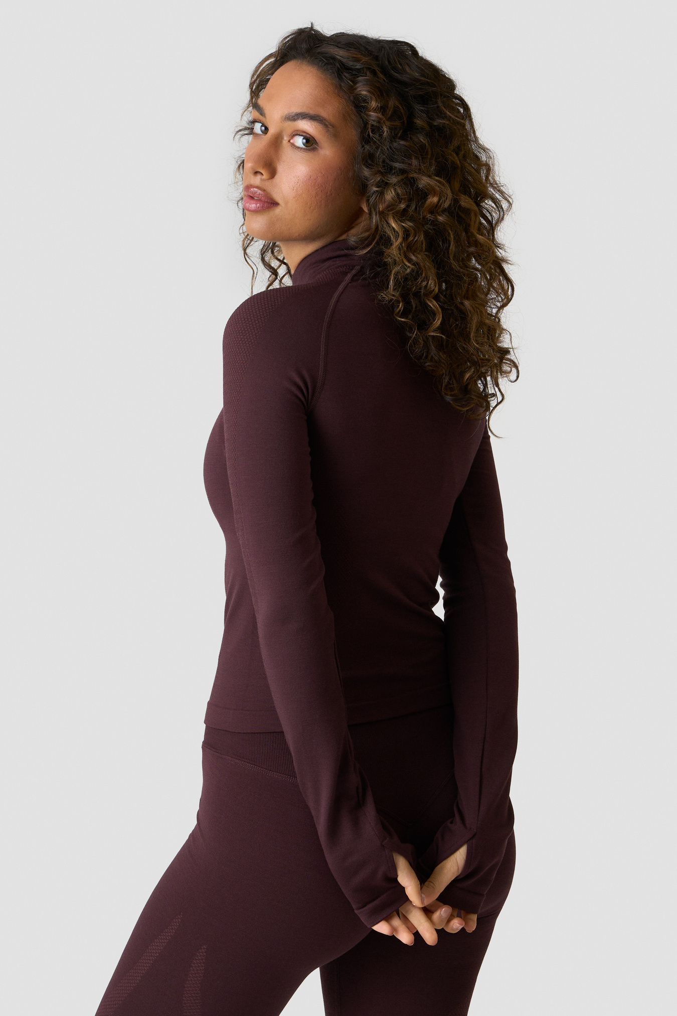 Define Wool 1/2 Zip  Dark Burgundy - image 4