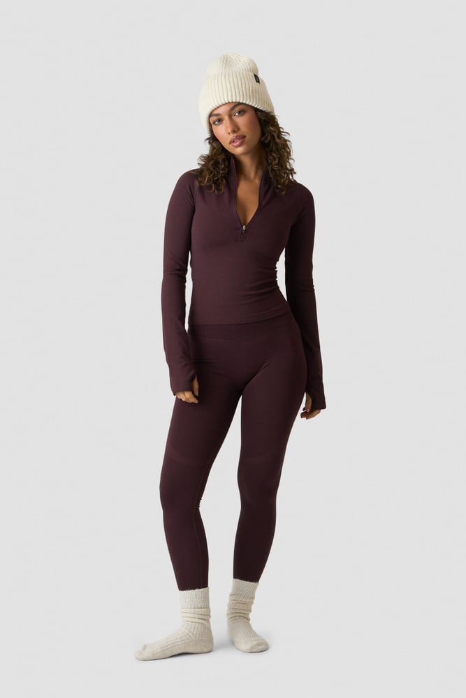 Define Wool 1/2 Zip  Dark Burgundy