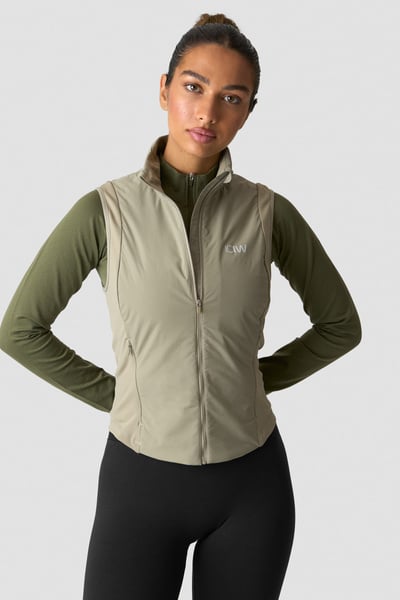 Essential Insulated Vest Light Khaki Green - undefined