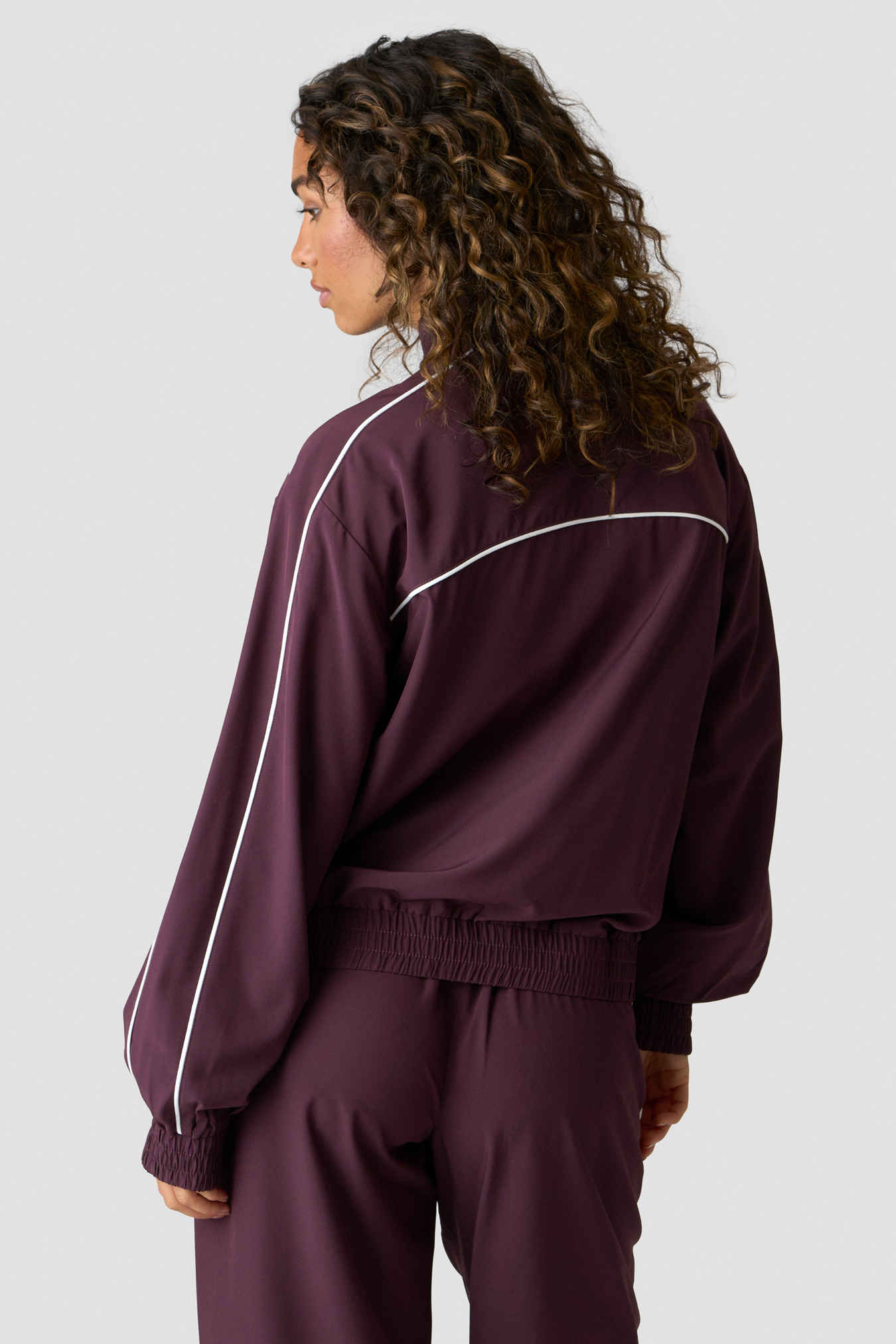 Contrast Track Jacket Dark Burgundy - image 4