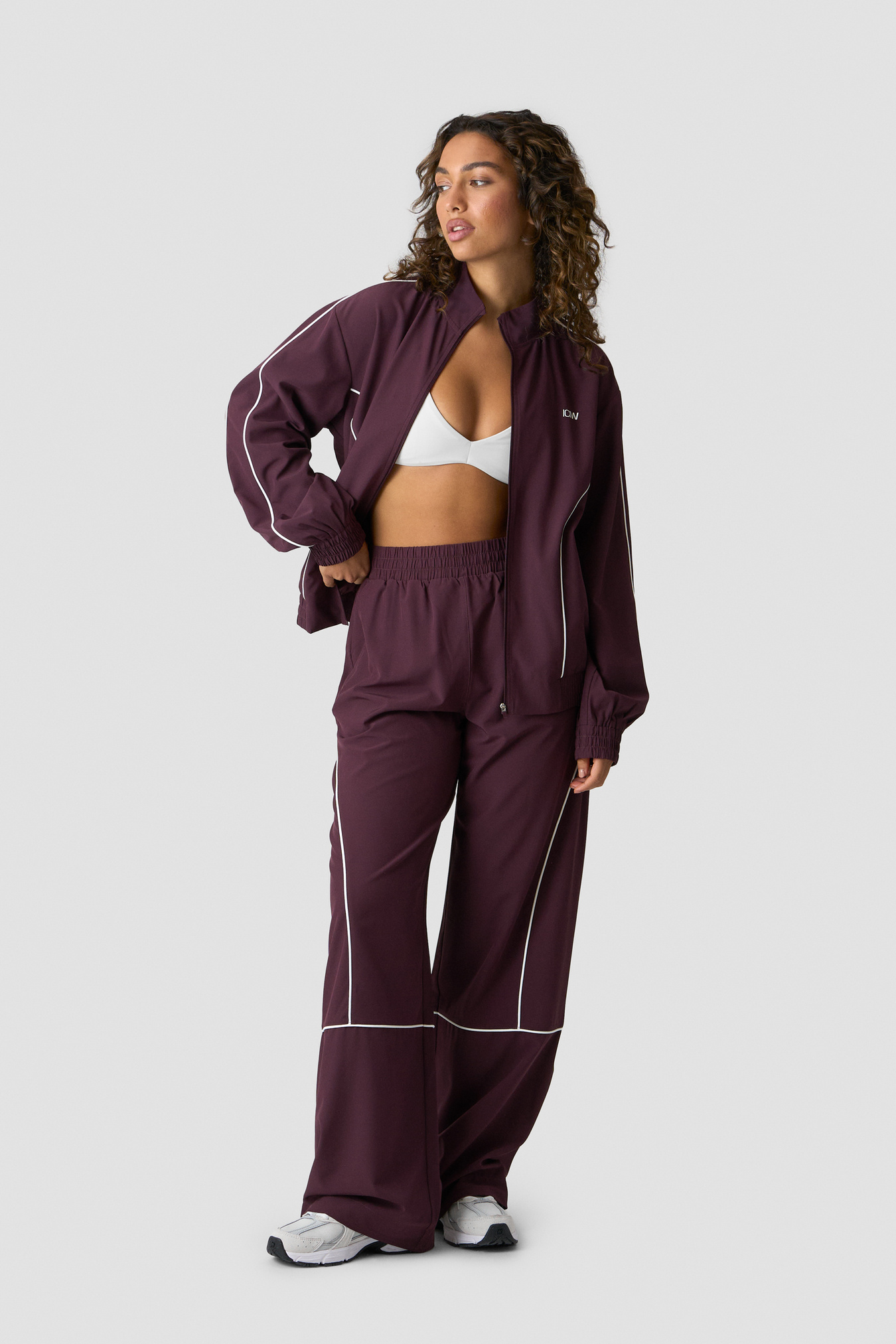 Contrast Track Jacket Dark Burgundy - image 2