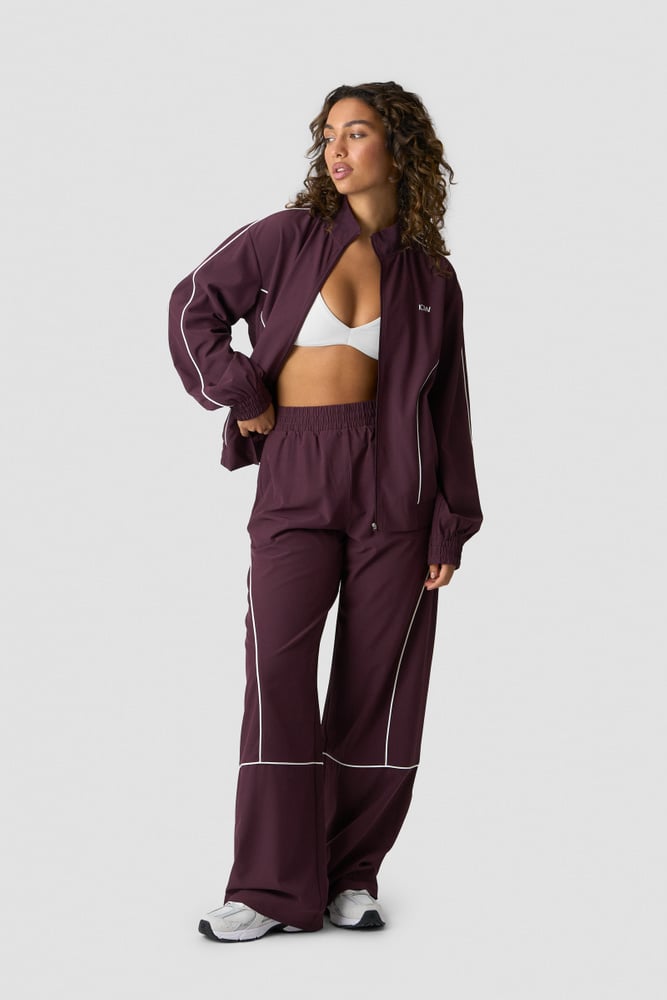 Contrast Track Jacket Dark Burgundy