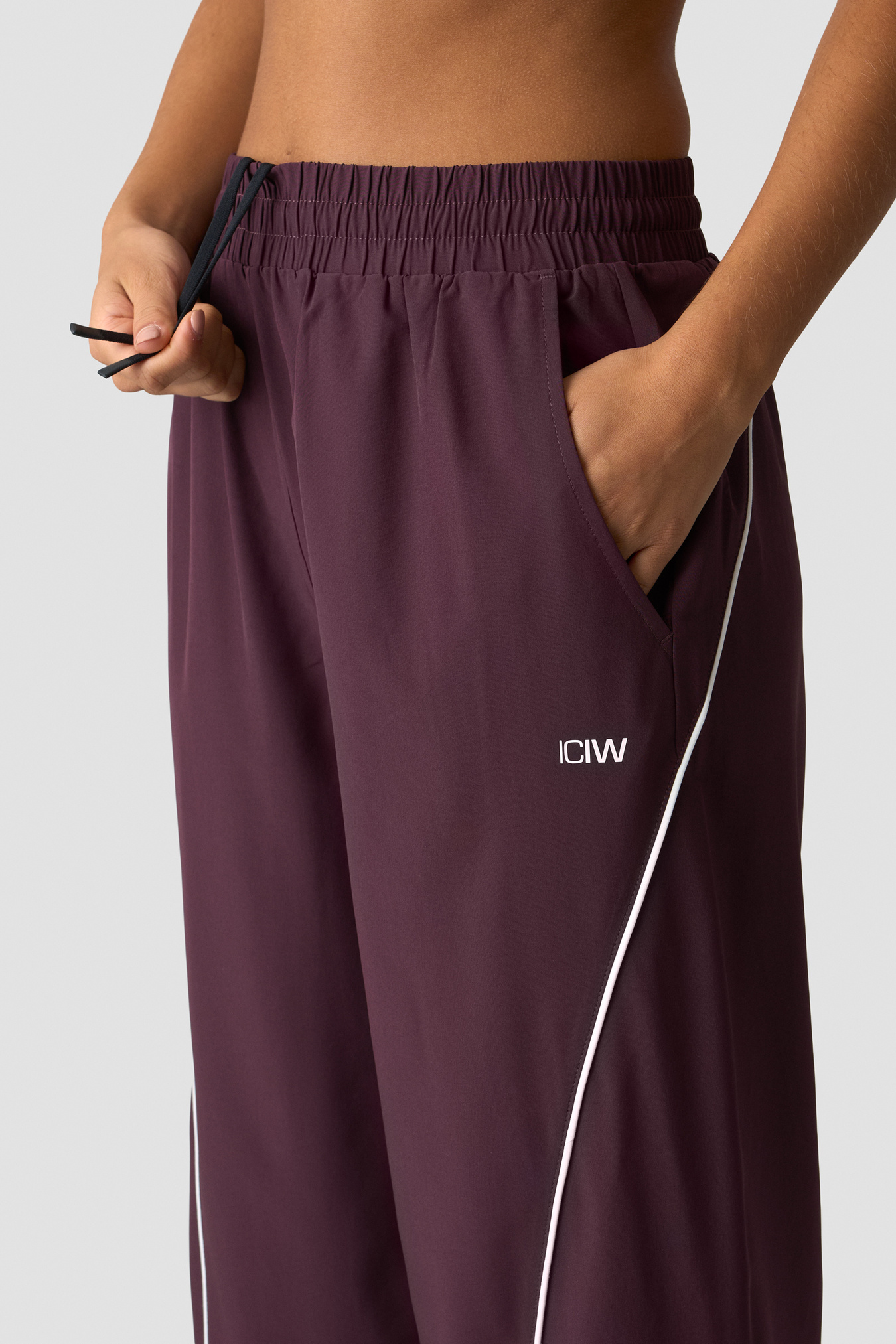 Contrast Track Pants Dark Burgundy - image 3