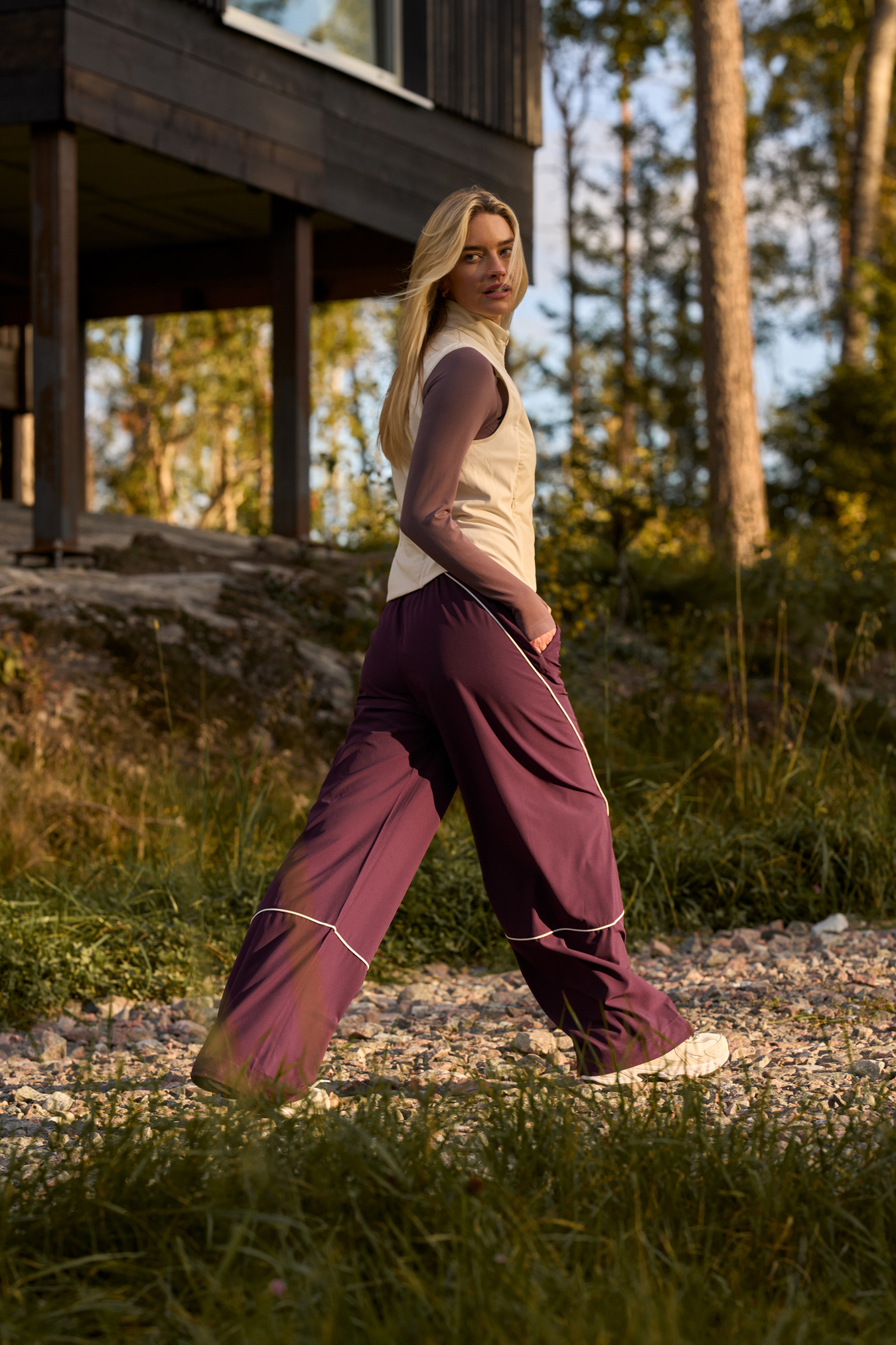 Contrast Track Pants Dark Burgundy - image 6