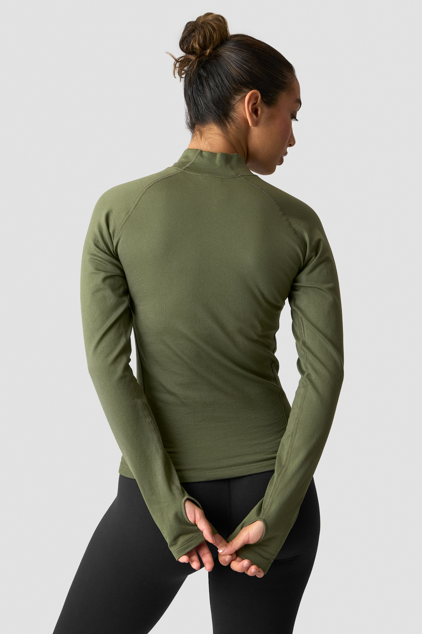 Define Thermal Seamless 1/2 Zip LS Dark Khaki Green - image 4