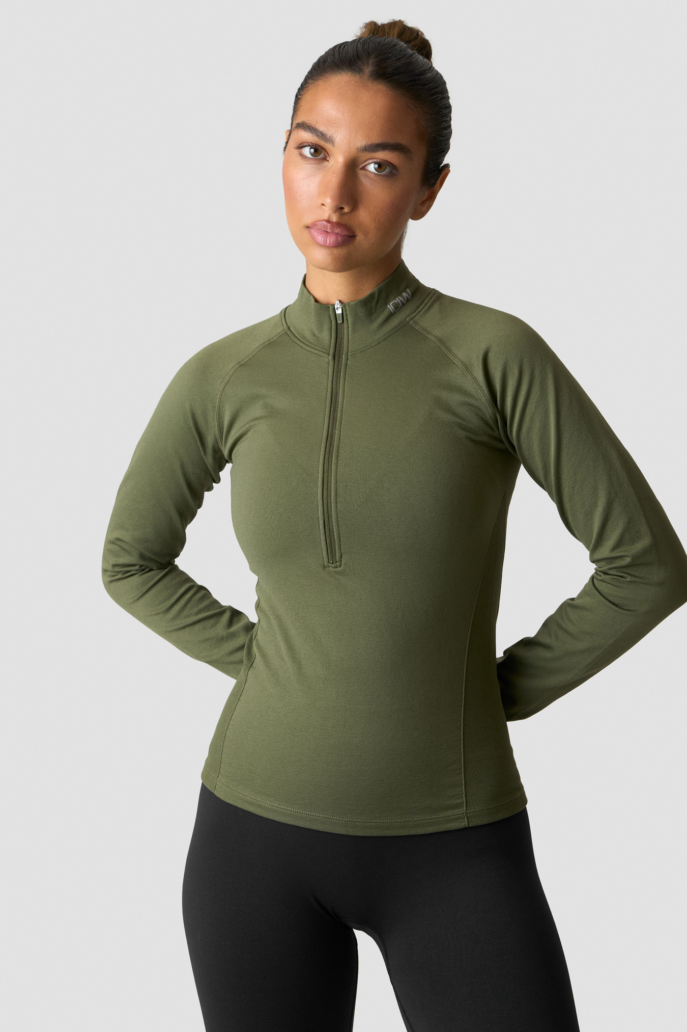 Define Thermal Seamless 1/2 Zip LS Dark Khaki Green - image 3