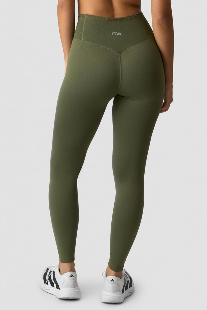 Define Thermal Seamless V-Shape Tights  Dark Khaki Green