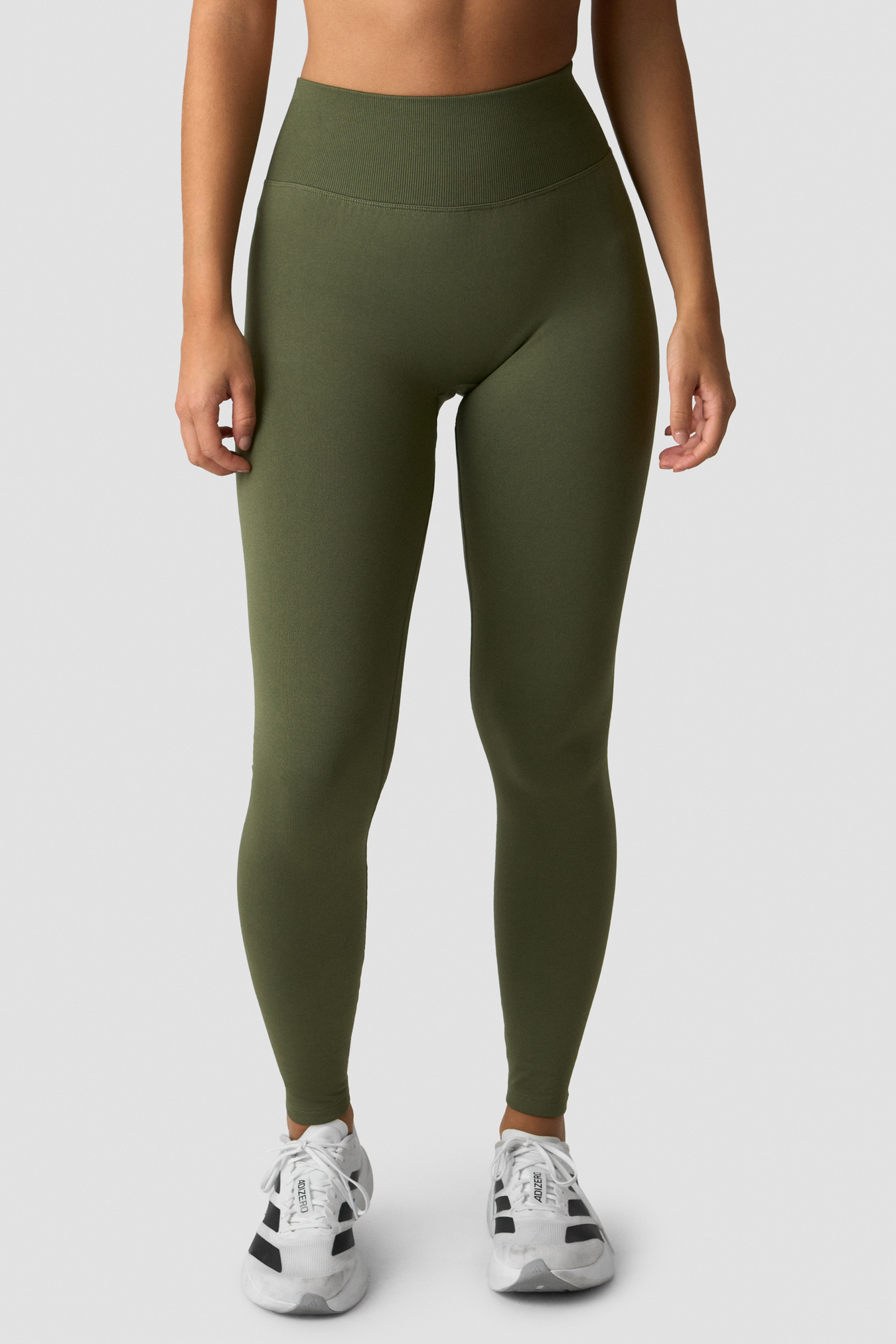 Define Thermal Seamless V-Shape Tights  Dark Khaki Green - image 3
