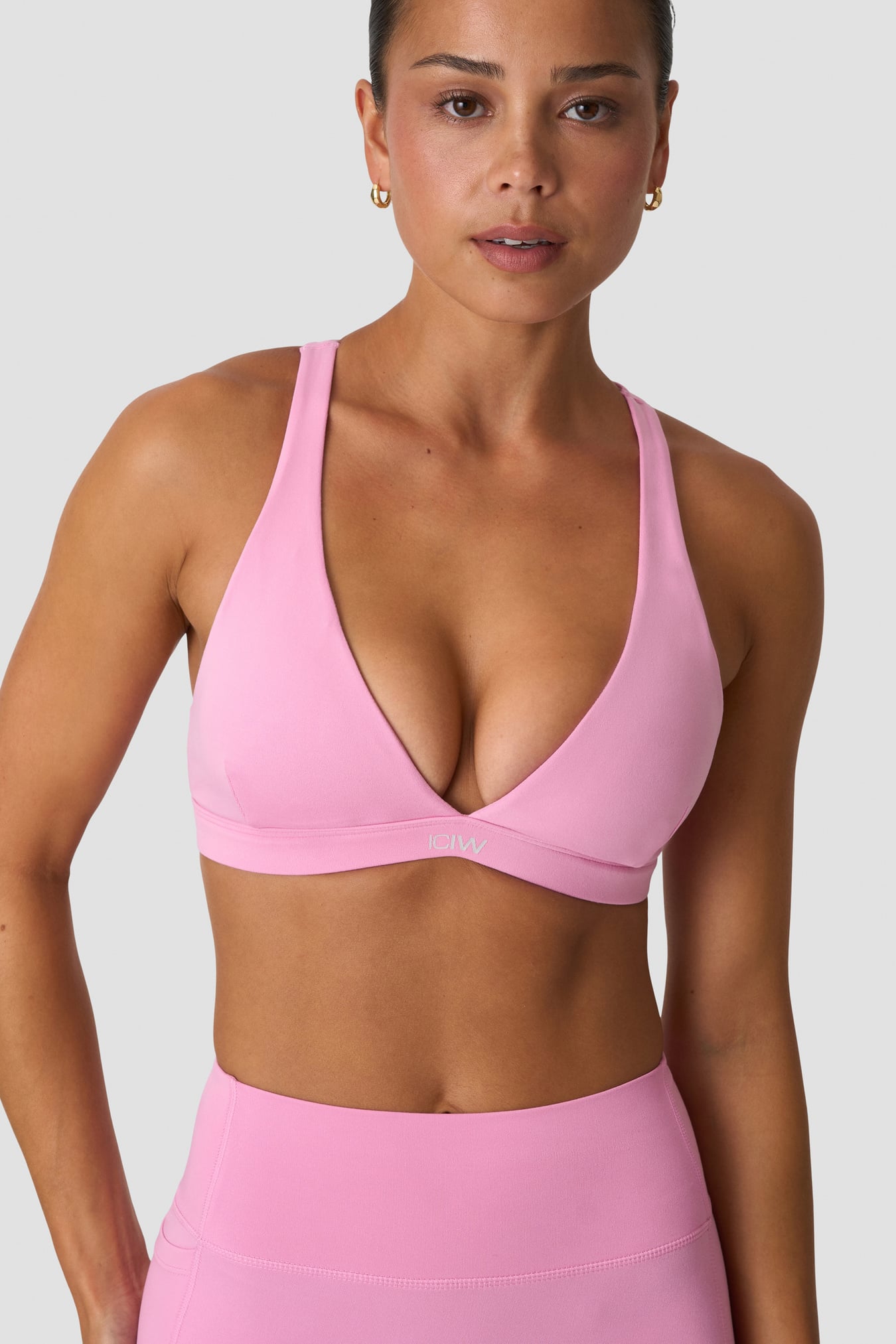 Luxe V-Neck Sports Bra Soft Rose Pink - image 3