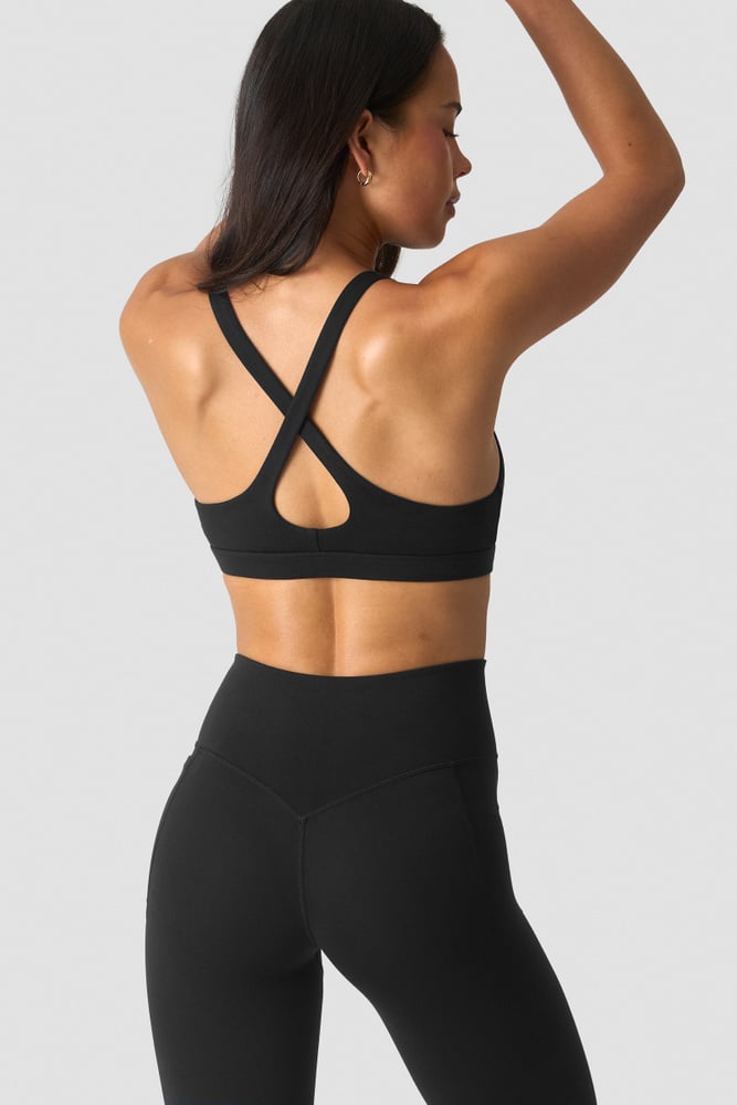 Luxe V-neck Sports Bra Black