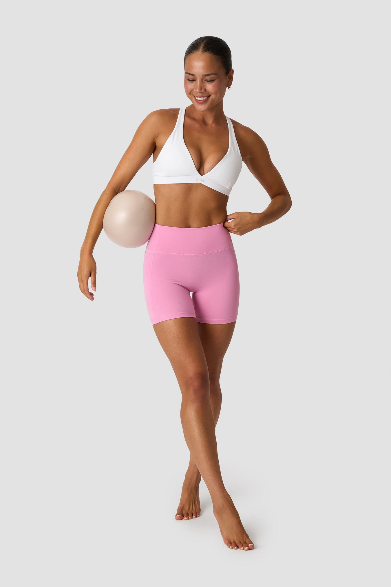 Luxe V-neck Sports Bra White Snow - image 5